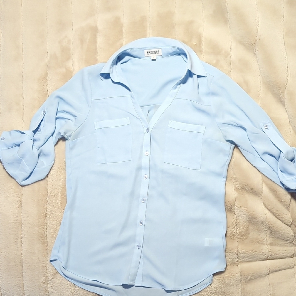 Express Sky Blue Casual Shirt